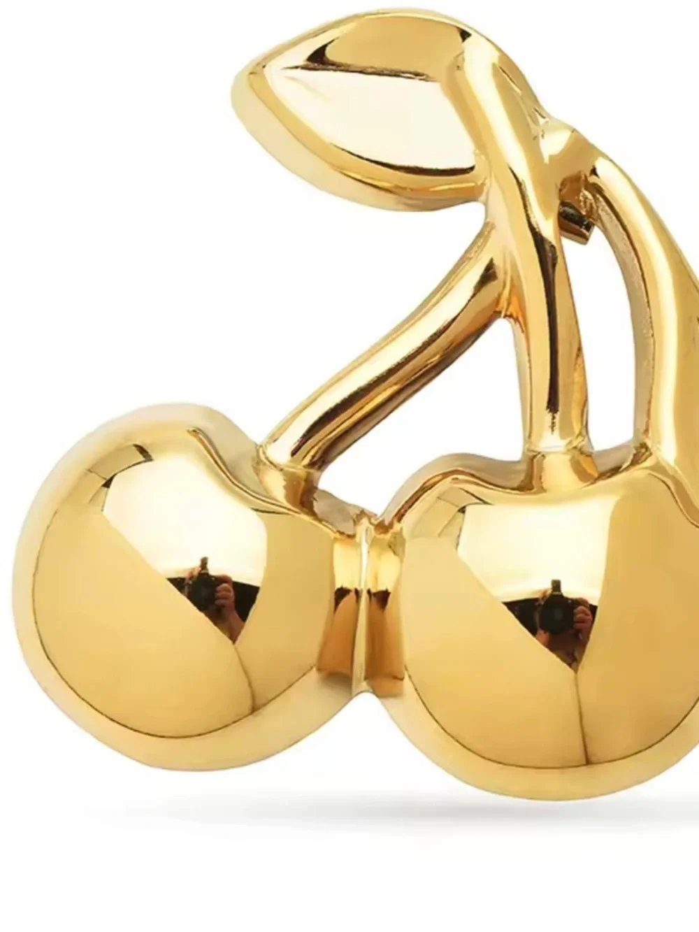 Gold Cherry Chic Brooch